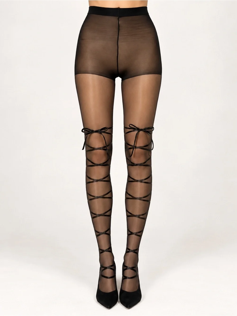 High Heel Jungle x Free People Bow It Up Lace Tights NWT